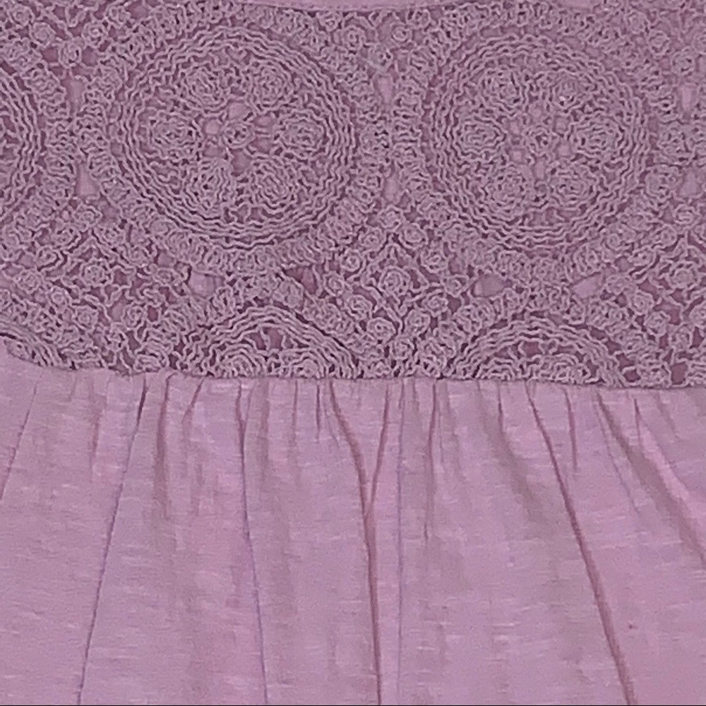 LOFT Ann Taylor Shirt Top Crochet Detail Lavender - Picture 9 of 10